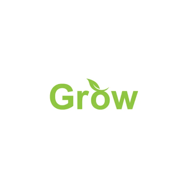 Crescer Logo Design Crescer Eco Natural Design — Vetor de Stock