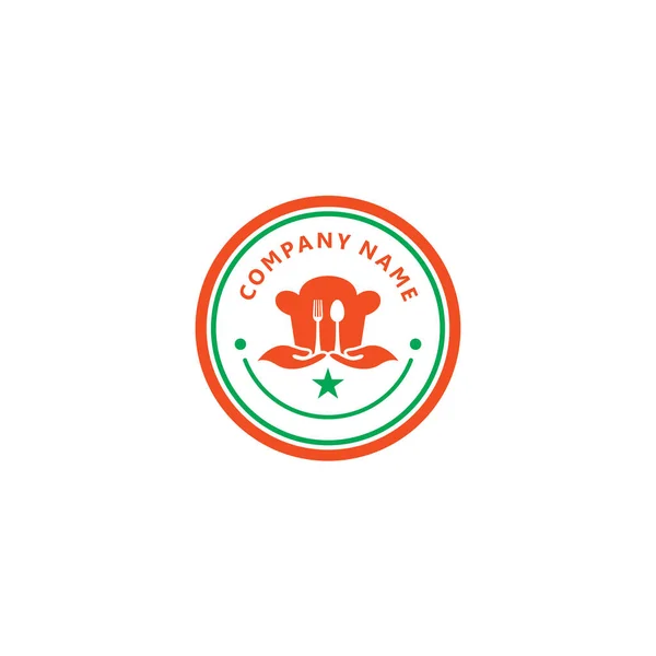Restaurante Emblem Logo Vintage Design Ícones Alimentares —  Vetores de Stock