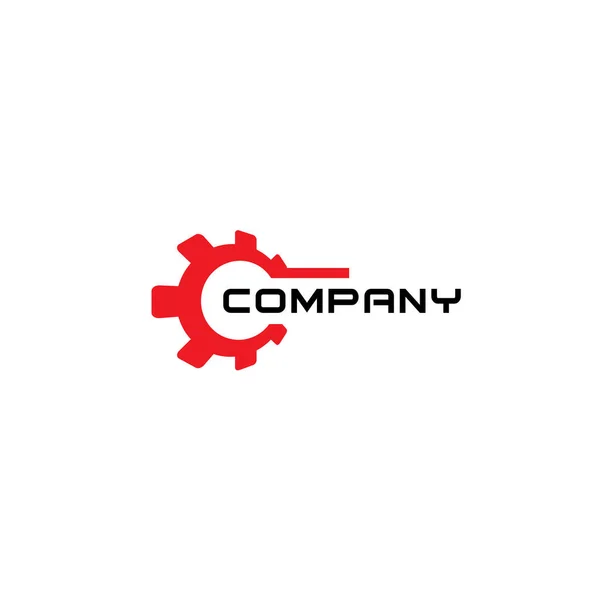 Gear Logo Σχεδιασμός Ισχυρός Απλός Λογότυπο Εργαλείου — Διανυσματικό Αρχείο