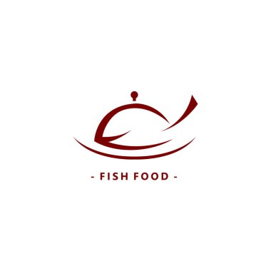 Fish Food Logo Sembolü. Restoran Logosu Tasarımı