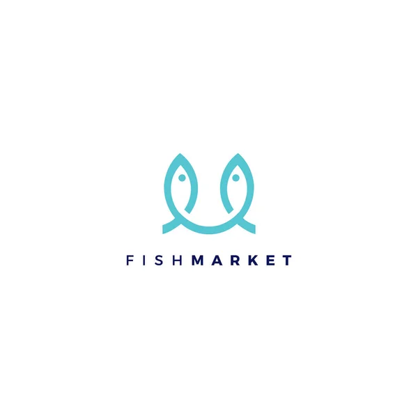 Fish Market Smile Logo. Fish Food Logo Design