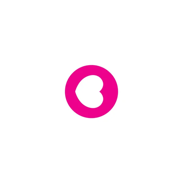 B爱的标志 粉色爱情标志 字母O标志 — 图库矢量图片