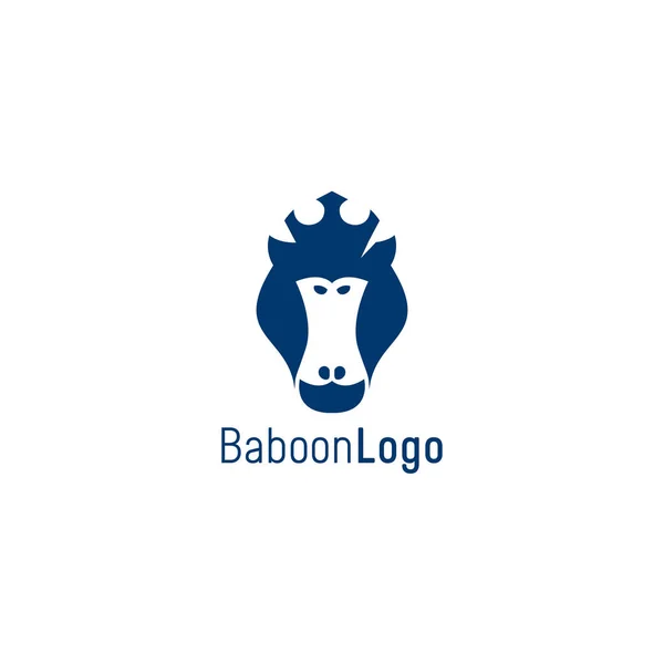 Pavian Logo Design Monkey Face Logo Vektor — Stockvektor