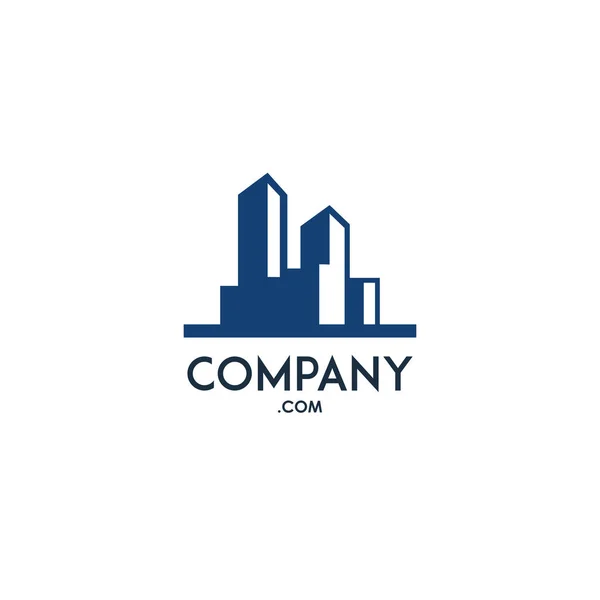 Edifício Logotipo Símbolo Vetor Simples —  Vetores de Stock