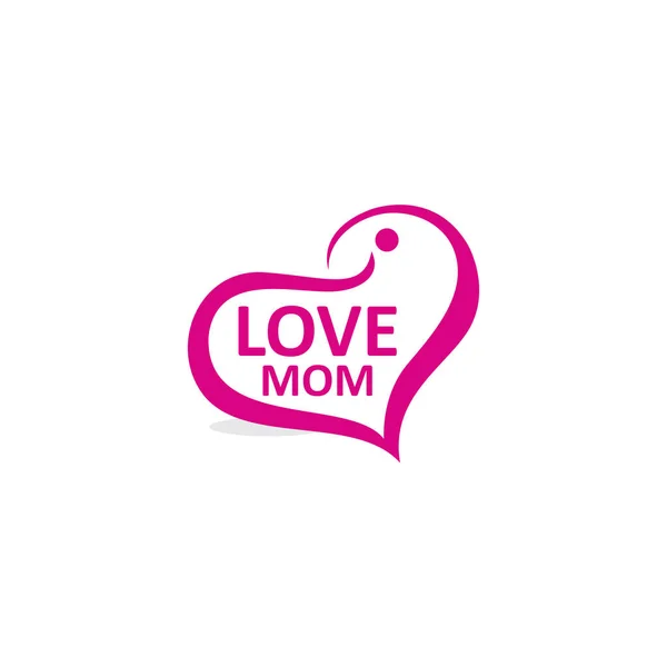 Love Mom Logo Heart Icon Design Love People Logo — Stock Vector