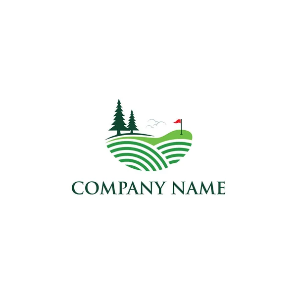 Logotipo Golfe Design Simples Campo Golfe Vector — Vetor de Stock