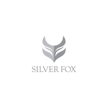 Gümüş Tilki Logosu Basit. Fox Head Logosu