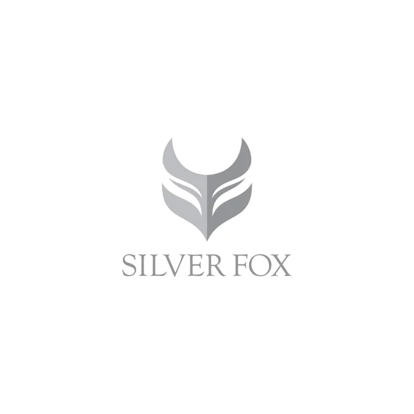 Silver Fox Logo Simples Logotipo Fox Head — Vetor de Stock