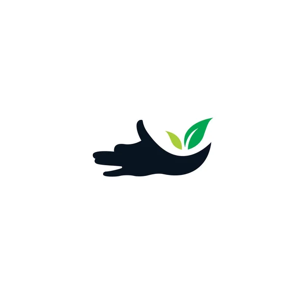 Logo Hand Dog Logo Del Cane Foglia Design — Vettoriale Stock