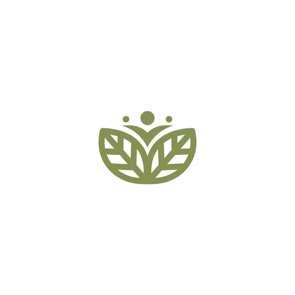 Logo Hojas Saludables Diseño Logo Orgánico — Vector de stock