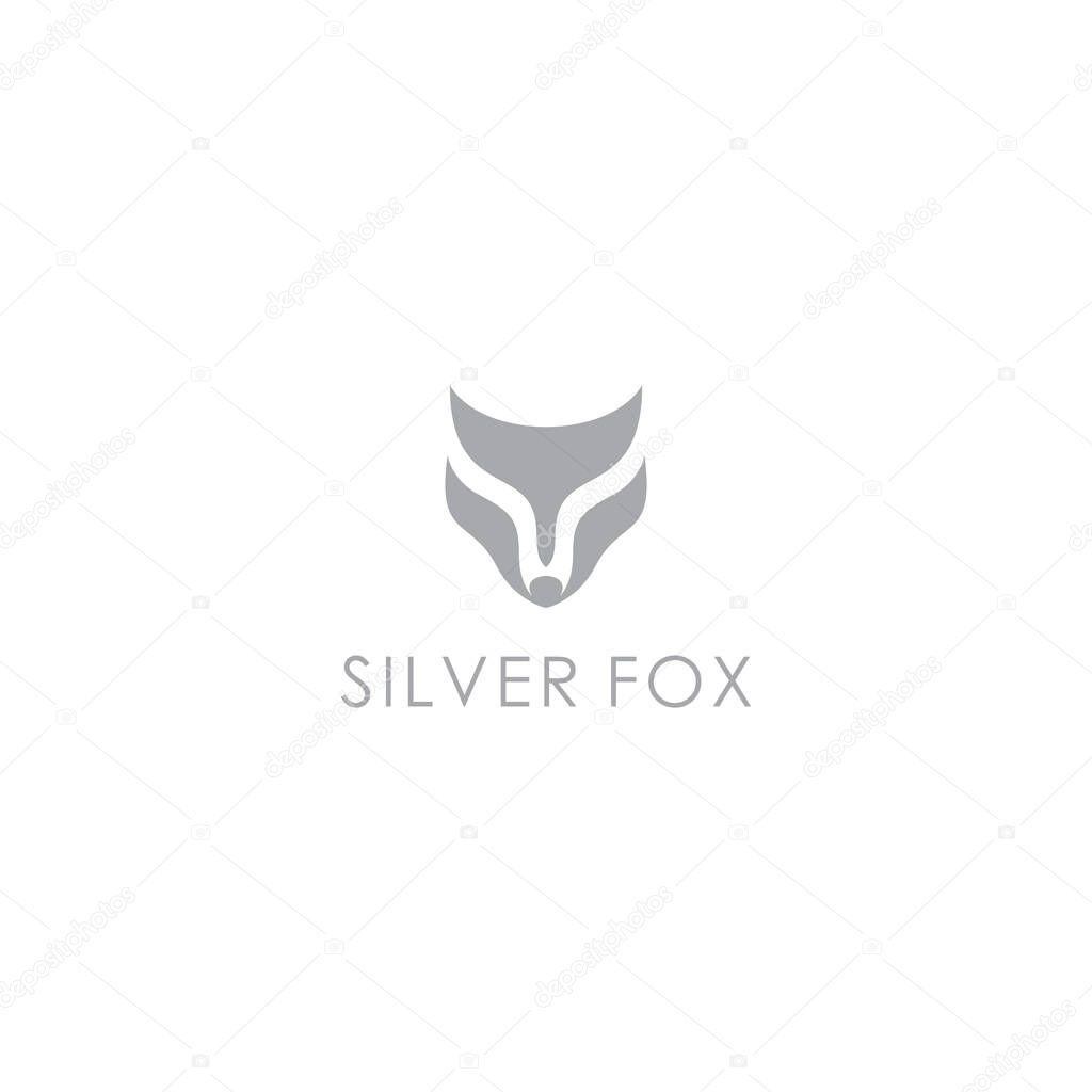 Silver Fox Logo Vector. Fox Head Logo