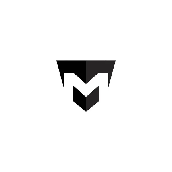 Símbolo Logotipo Fuerte Letra Color Negro — Vector de stock