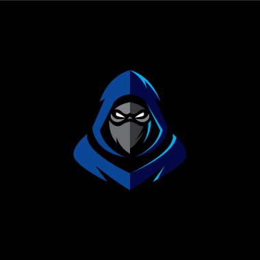 Maskot Ninja Tasarım Vektörü İllüstrasyonu