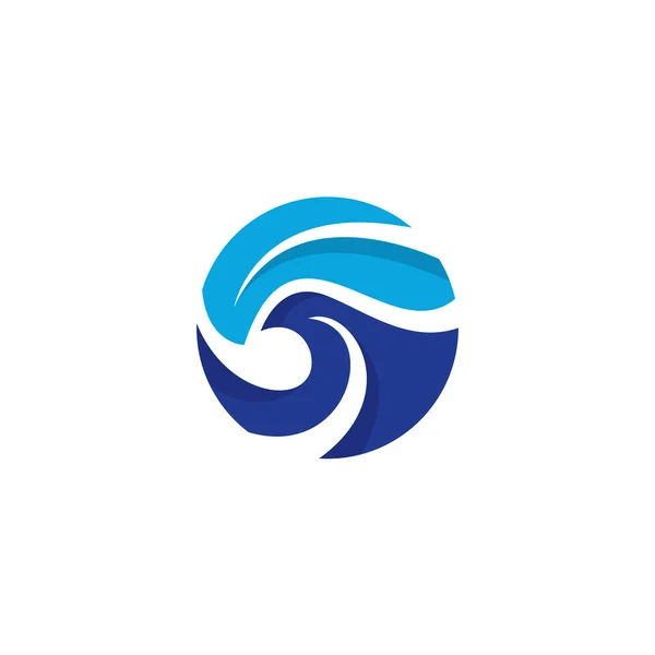 波抽象ロゴ現代デザイン オーシャンロゴ — ストックベクタ