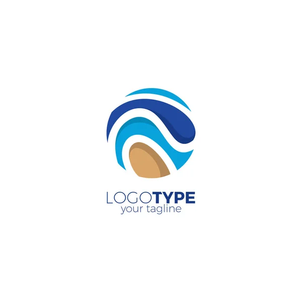 Abstract Wave Logo Icoon Eenvoudig Ontwerp Oceaanlogo — Stockvector