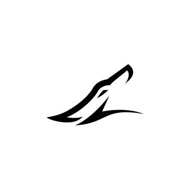 Soyut Kurt logosu tasarımı. Kurt Başı Logosu