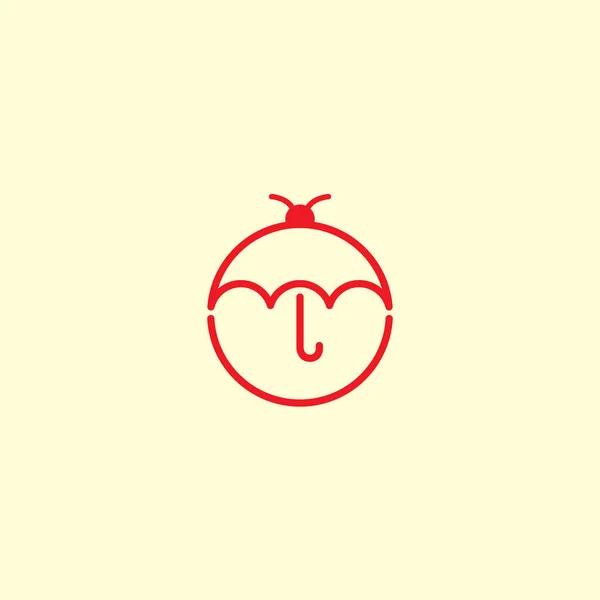 Logo Parapluie Bug Design Unique Simple — Image vectorielle