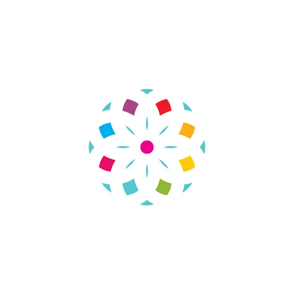 Elementler Logo Tasarımı Çiçek Soyut Logosu — Stok Vektör