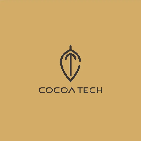 Design Logotipo Cocoa Tech Logo — Vetor de Stock