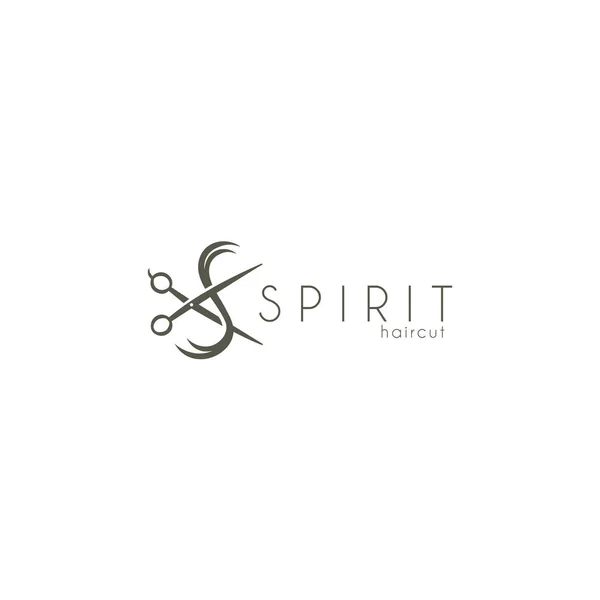 Logotipo Spirit Haircut Carta Logotipo Cabelo Logotipo Barbearia — Vetor de Stock