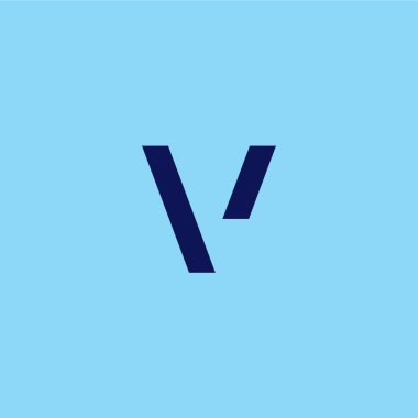 Minimalist harf V logo tasarımı. V Başlangıç Simgesi