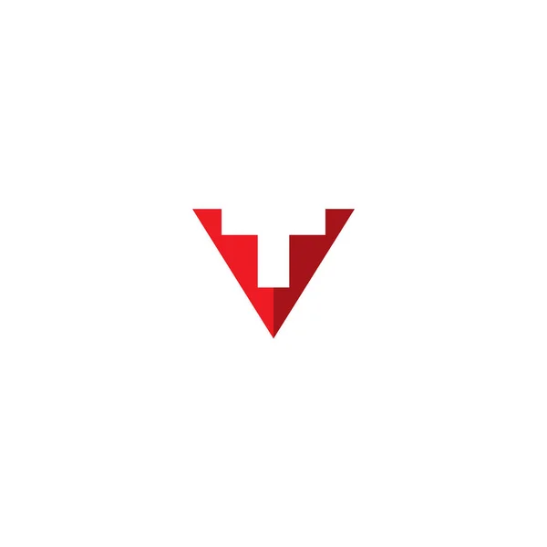 Logotyp Enkel Röd Färg — Stock vektor