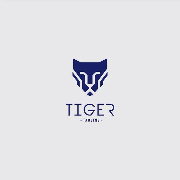 Logo Tigre Semplice Logo Della Testa Tigre — Vettoriale Stock