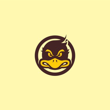 Ördek maskotu logosu tasarımı. ördek vektör çizimi