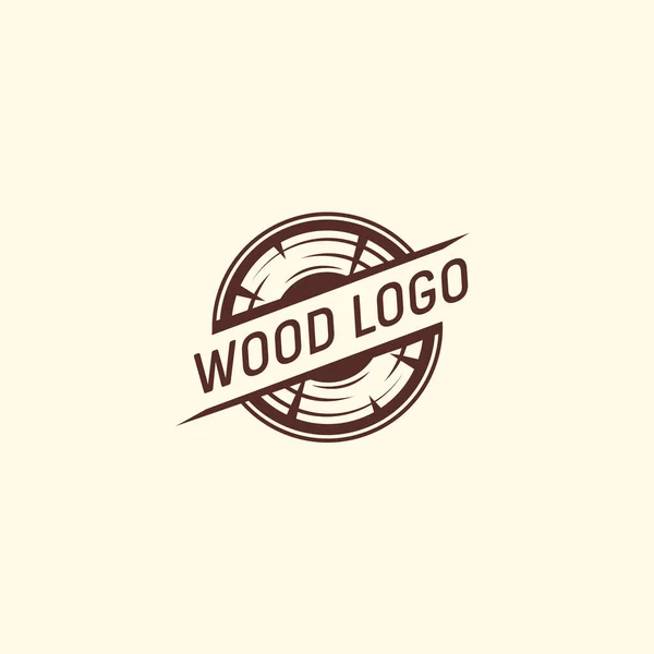 Wood Logo Simple Design Wood Emblem Vector — Stock Vector