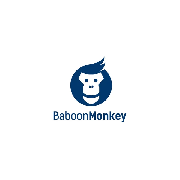 Λογότυπο Πίθηκου Μπαμπουίνου Απλό Διάνυσμα Κεφαλής Πιθήκου — Διανυσματικό Αρχείο