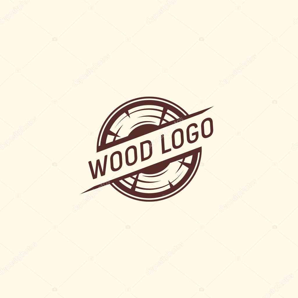 Wood Logo Simple Design. Wood Emblem Vector