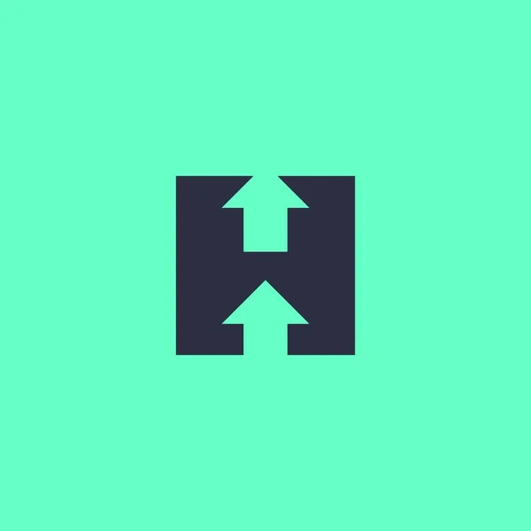 字母H箭头标志设计 H标志简单设计 H符号 — 图库矢量图片