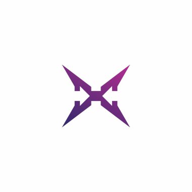 Harf HX Ok Logo Tasarımı. X harfi logosu