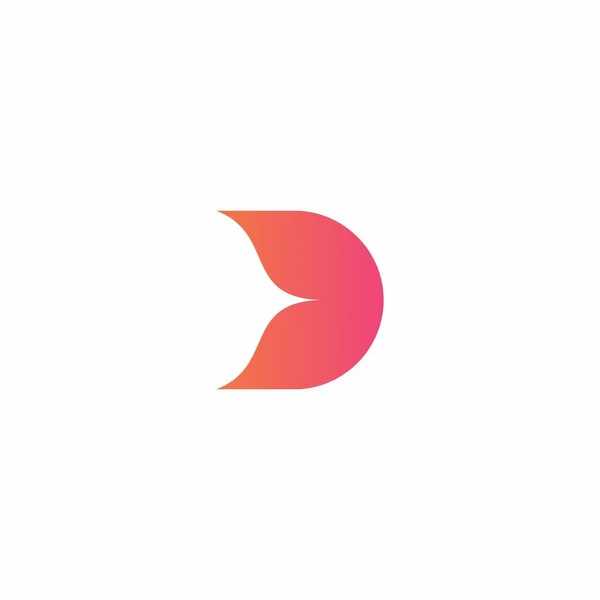 文字Dのロゴデザイン D初期シンプルなデザイン — ストックベクタ
