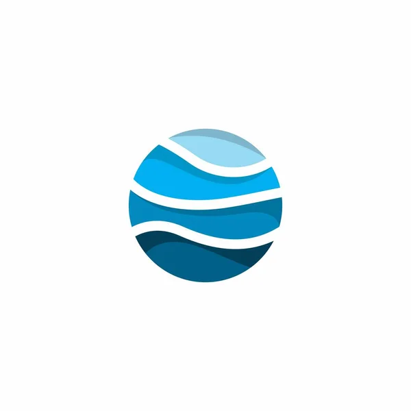 Logo Abstracto Onda Azul Logo Agua Vector Abstracto Del Océano — Vector de stock