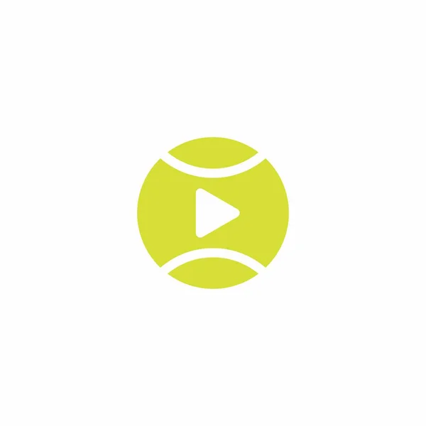 Tenis Topu Video Logosu Tasarımı Tenis Kulübü Logosu — Stok Vektör