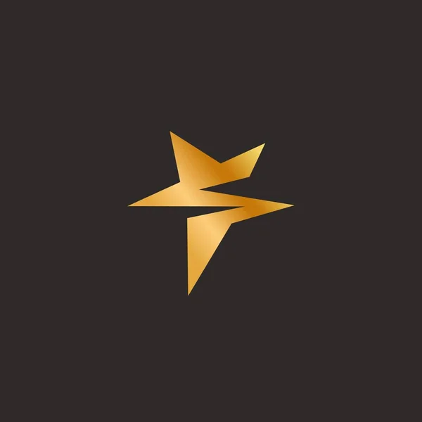Letter Star Logo Design Sterrengouden Logo — Stockvector
