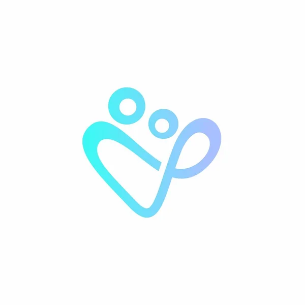 Λογότυπο Ανθρώπων Καρδιάς Αγάπη Ανθρώπινο Αφηρημένο Λογότυπο — Διανυσματικό Αρχείο