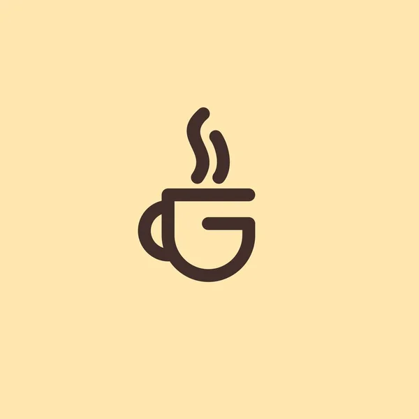 Carta Cup Café Logo Design Logotipo Café —  Vetores de Stock