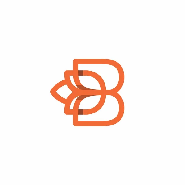 Letter Flower Nature Logo Design Lijnpictogram — Stockvector