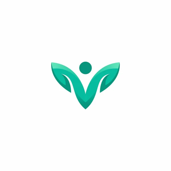 Letra Logo Design Hoja Logo Vector — Vector de stock