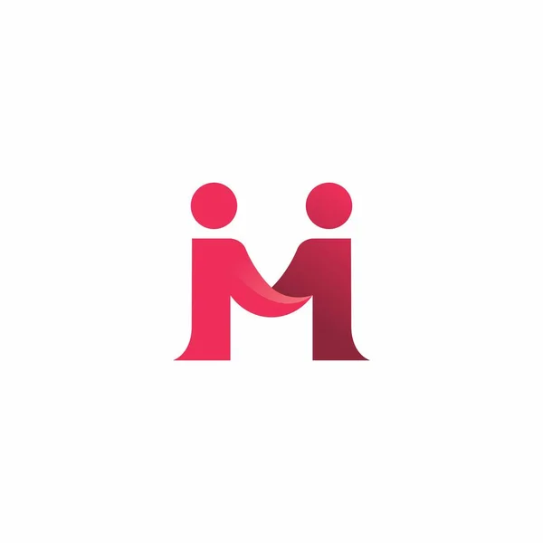 Brev Människor Logotyp Design Logotyp För Mänskligt Partnerskap — Stock vektor