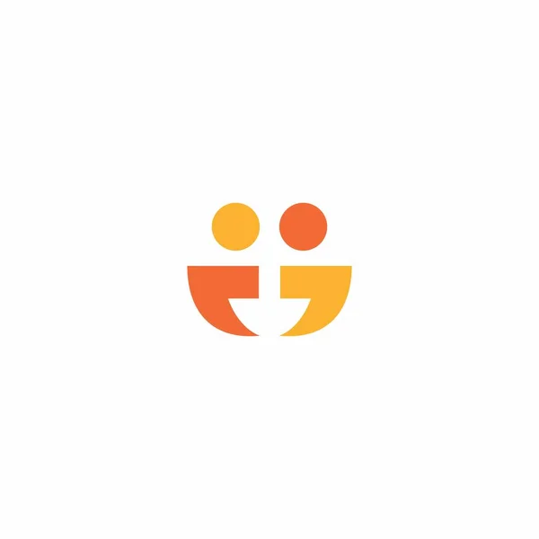 Duas Pessoas Abstrato Logo Design Logotipo Conversa Humana —  Vetores de Stock