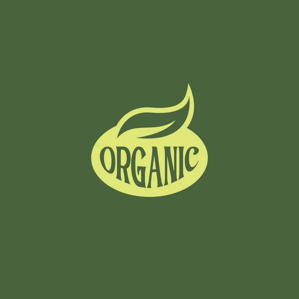Organic Green Ecologia Naturale Logo Icona Label Design Del Logo — Vettoriale Stock