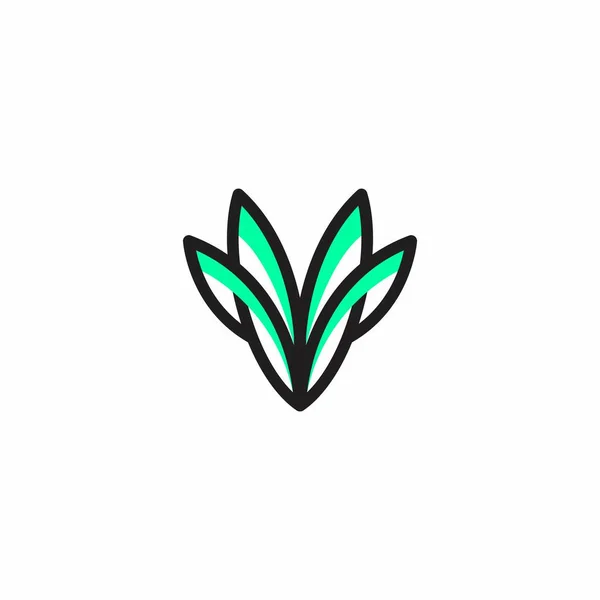 Leaf Logo Buchstabe Lotus Logo Design — Stockvektor