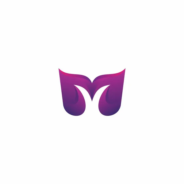 Soyut Logo Tasarımı Mor Renkli Harfi — Stok Vektör