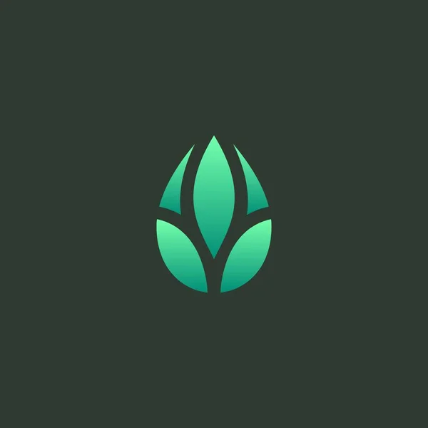 Plantilla Logotipo Nature Water Diseños Logotipo Pure Water Logo Hoja — Vector de stock