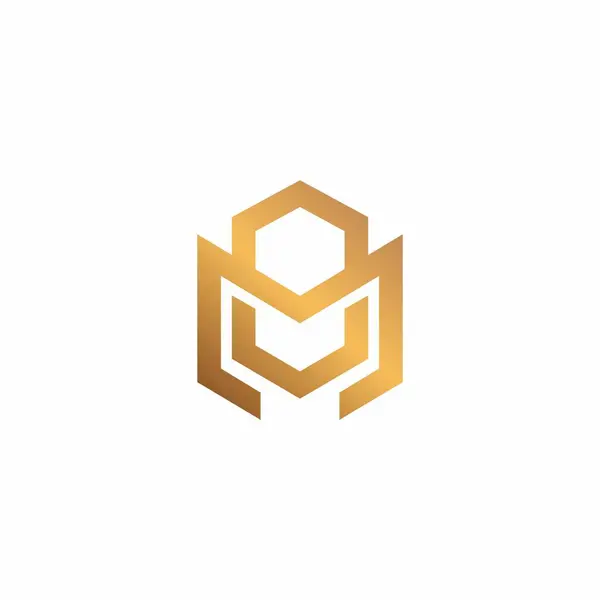 Hexagon Logo Design Logo Minimalista — Vettoriale Stock