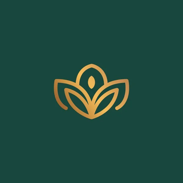 Lotus Hattı Logo Vektörü. Basit Lotus Logosu. Yoga Logosu
