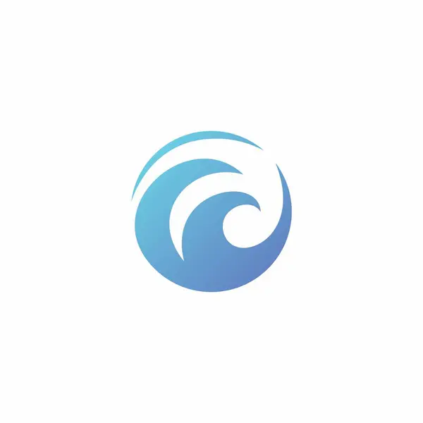 Abstract Wave Logo Design Símbolo Oceano Ícone Oceânico —  Vetores de Stock
